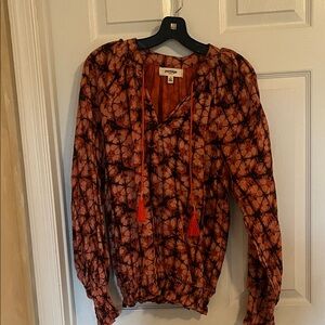 Porridge Tie-Dye Orange and Black Blouse. Size M